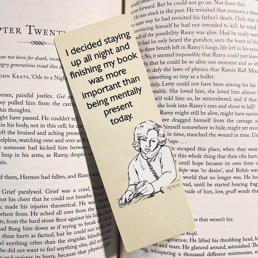 Sarcastic Book Lover Gift Bookmark, Funny Literary Quote (Durable Cardstock) bookmark by Magic & Meaning