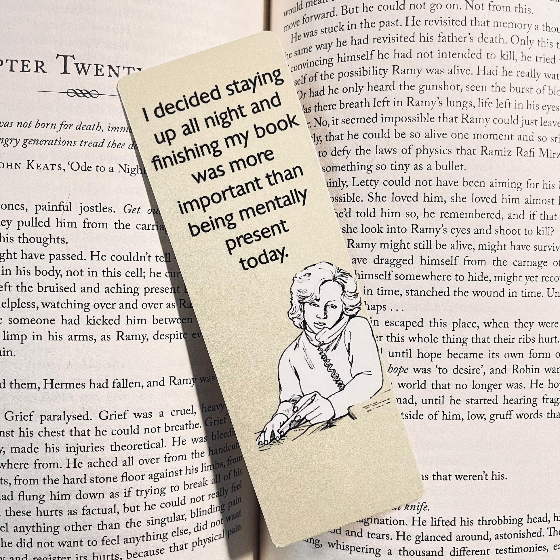 Sarcastic Book Lover Gift Bookmark, Funny Literary Quote (Durable Cardstock) bookmark by Magic & Meaning