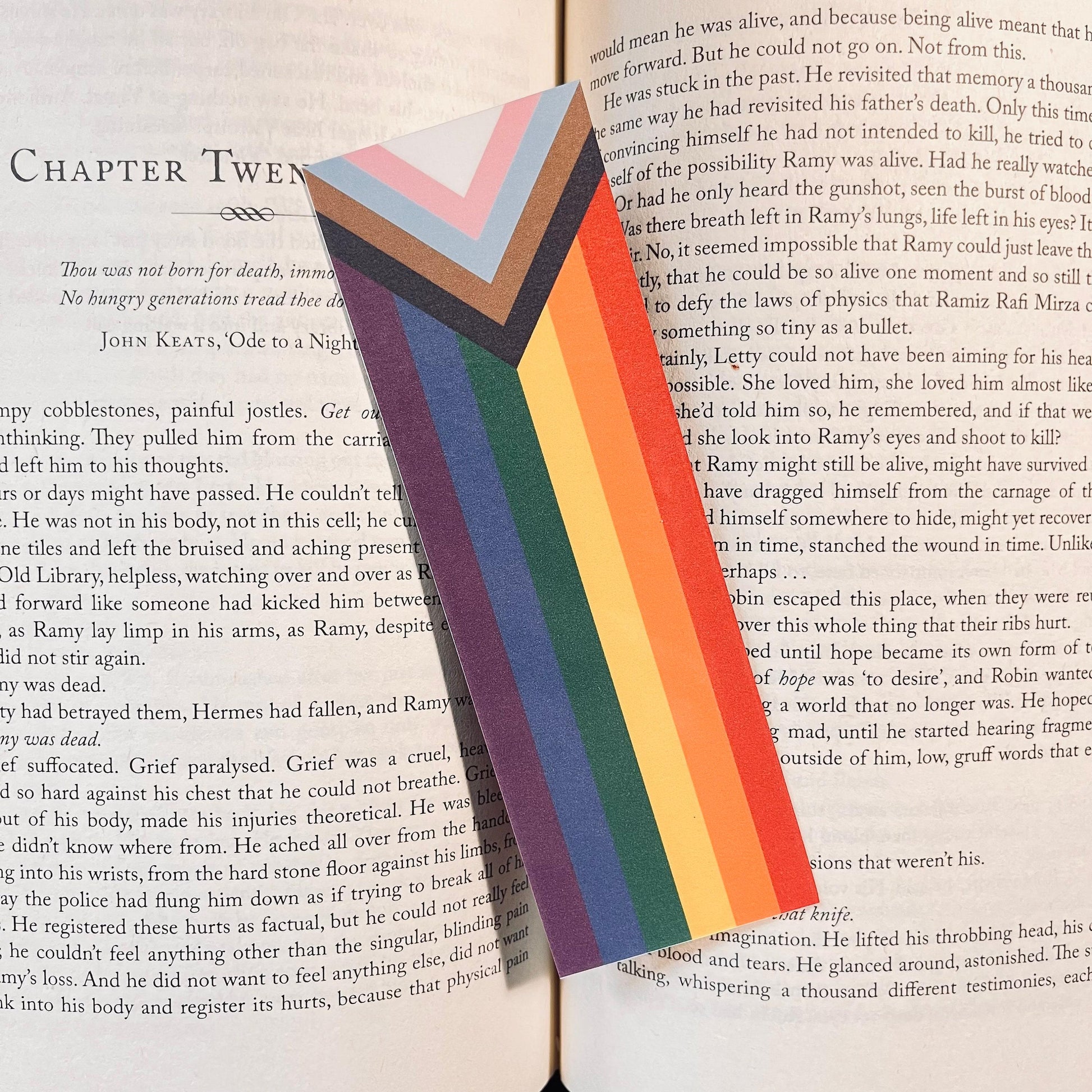 Progress Pride Flag Bookmark: Cute Laminated Reader Gift (Durable Cardstock) bookmark by Magic & Meaning