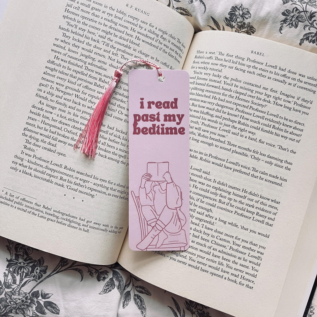 Reading Past Bedtime Bookmark: Funny Book Lover Gift with Quote bookmark by Magic & Meaning
