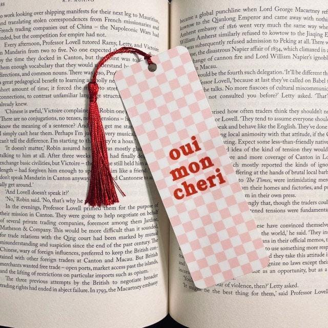 Coquette Bookmark - Pink Bow Cherry Design for Book Lovers bookmark by Magic & Meaning