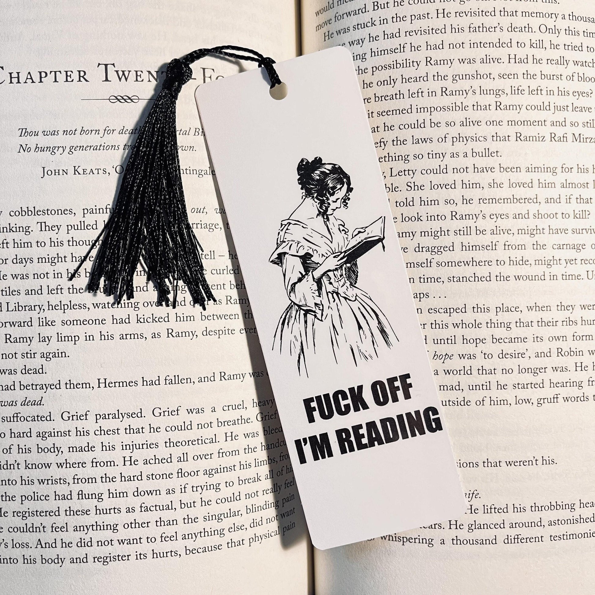 Funny Sarcastic Bookmark: 'F*ck Off I'm Reading' bookmark by Magic & Meaning