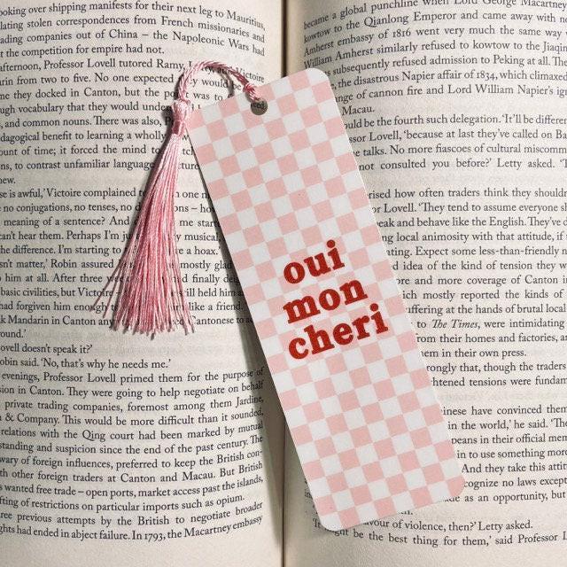 Coquette Bookmark - Pink Bow Cherry Design for Book Lovers bookmark by Magic & Meaning