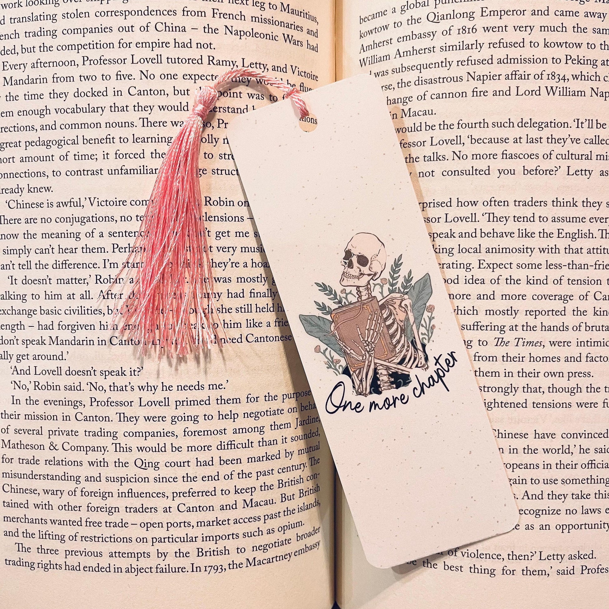 Book Lover Gift: Skeleton Bookmark with Sarcastic Quote (Funny Reading) bookmark by Magic & Meaning
