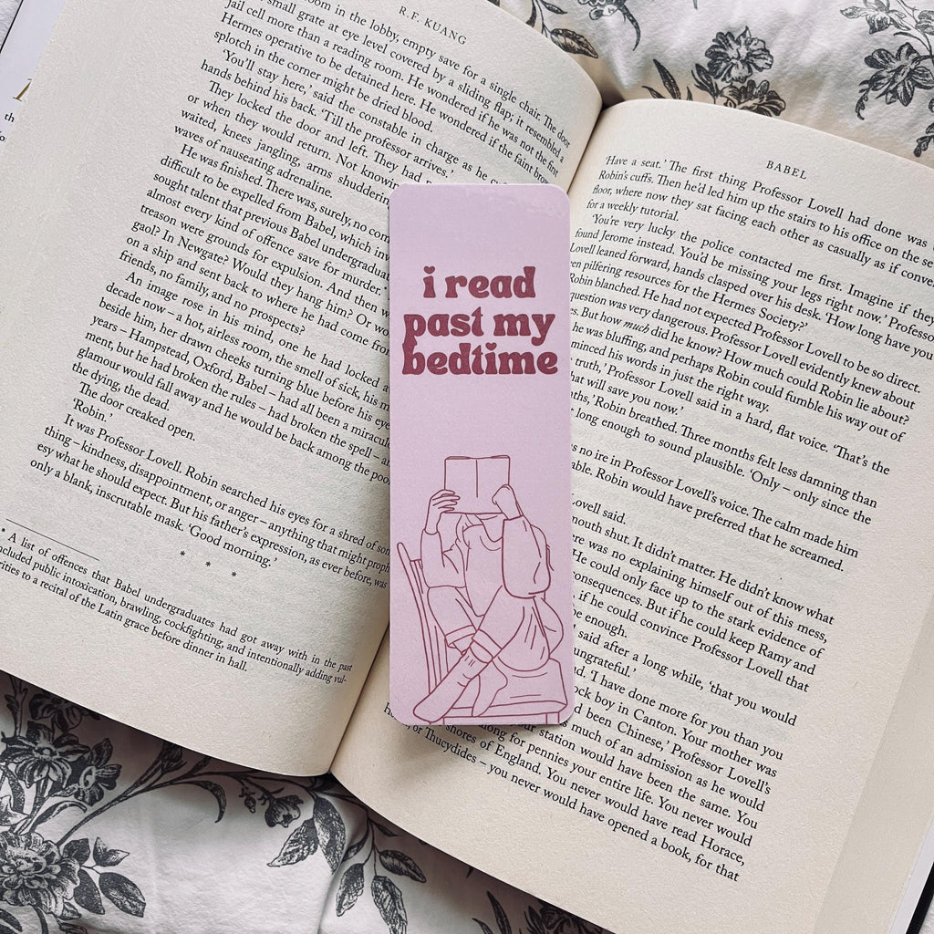 Reading Past Bedtime Bookmark: Funny Book Lover Gift with Quote bookmark by Magic & Meaning