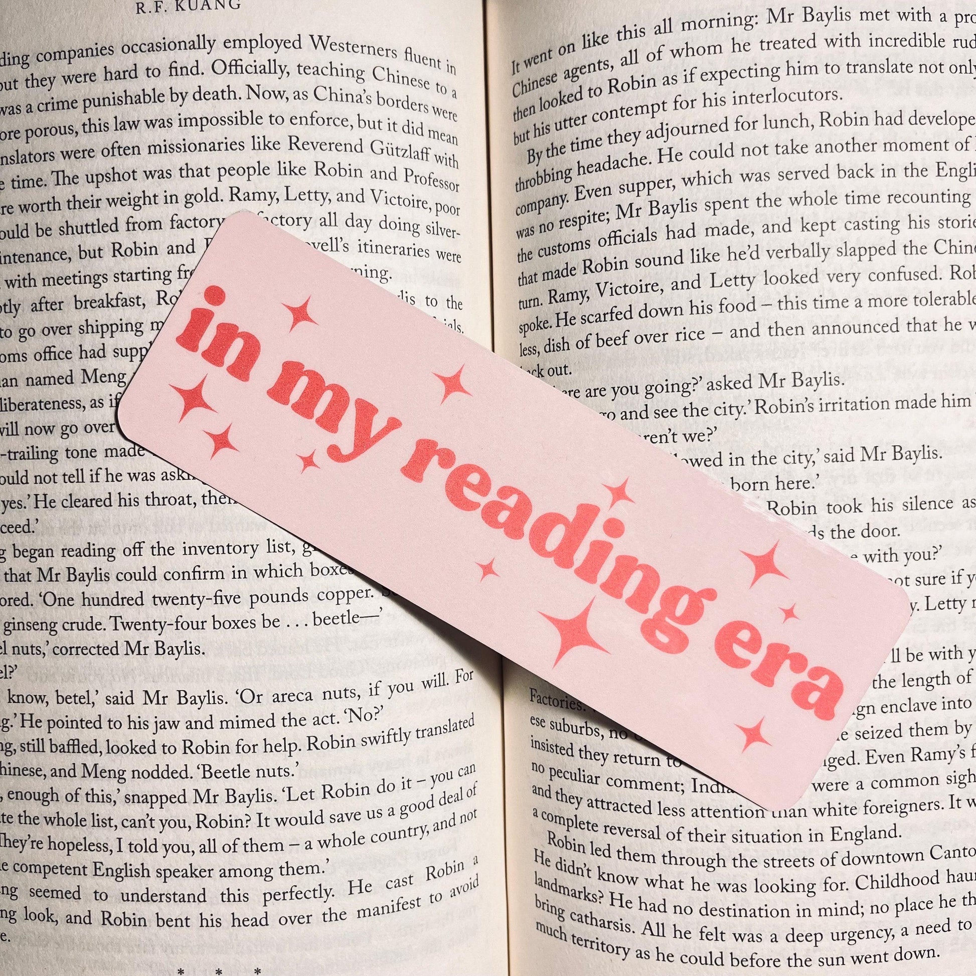Bookmark for Book Lovers: Pink Cute Design - Reading Era Theme bookmark by Magic & Meaning