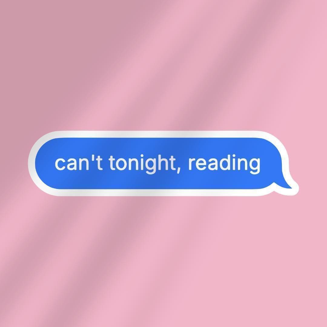Funny Book Lover Kindle Sticker: "Can't Tonight" E-reader Decal sticker by Magic & Meaning