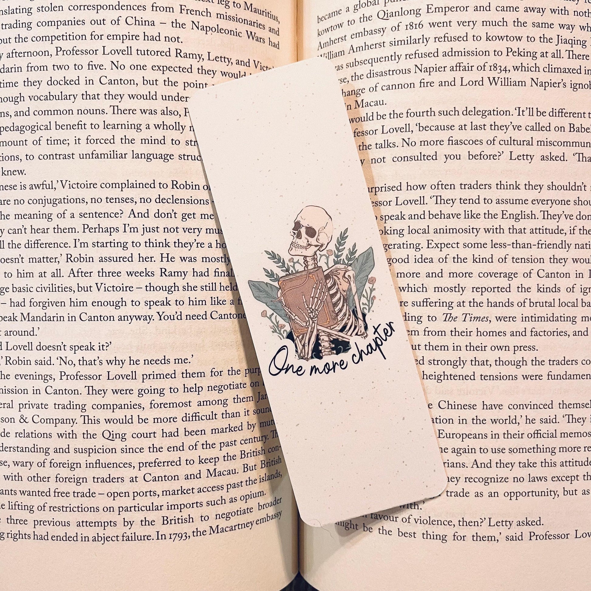 Book Lover Gift: Skeleton Bookmark with Sarcastic Quote (Funny Reading) bookmark by Magic & Meaning