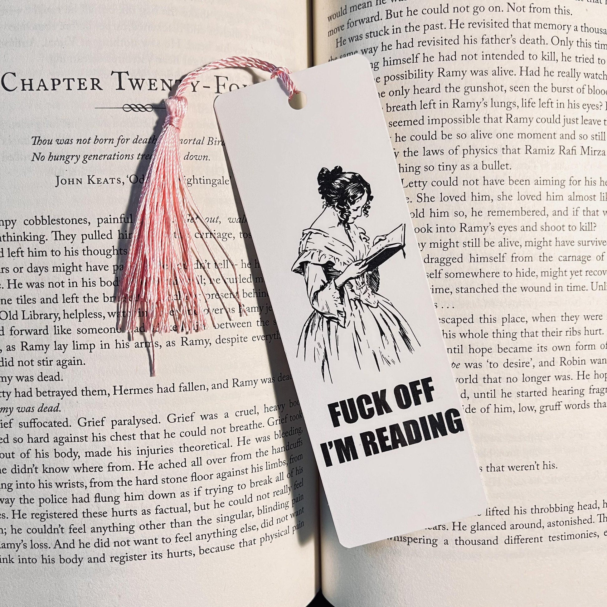 Funny Sarcastic Bookmark: 'F*ck Off I'm Reading' bookmark by Magic & Meaning