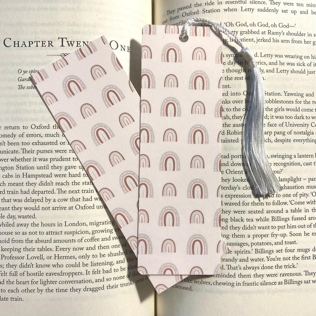 Boho Rainbow Bookmark, Laminated Cardstock (Handmade Book Lover Gift) bookmark by Magic & Meaning