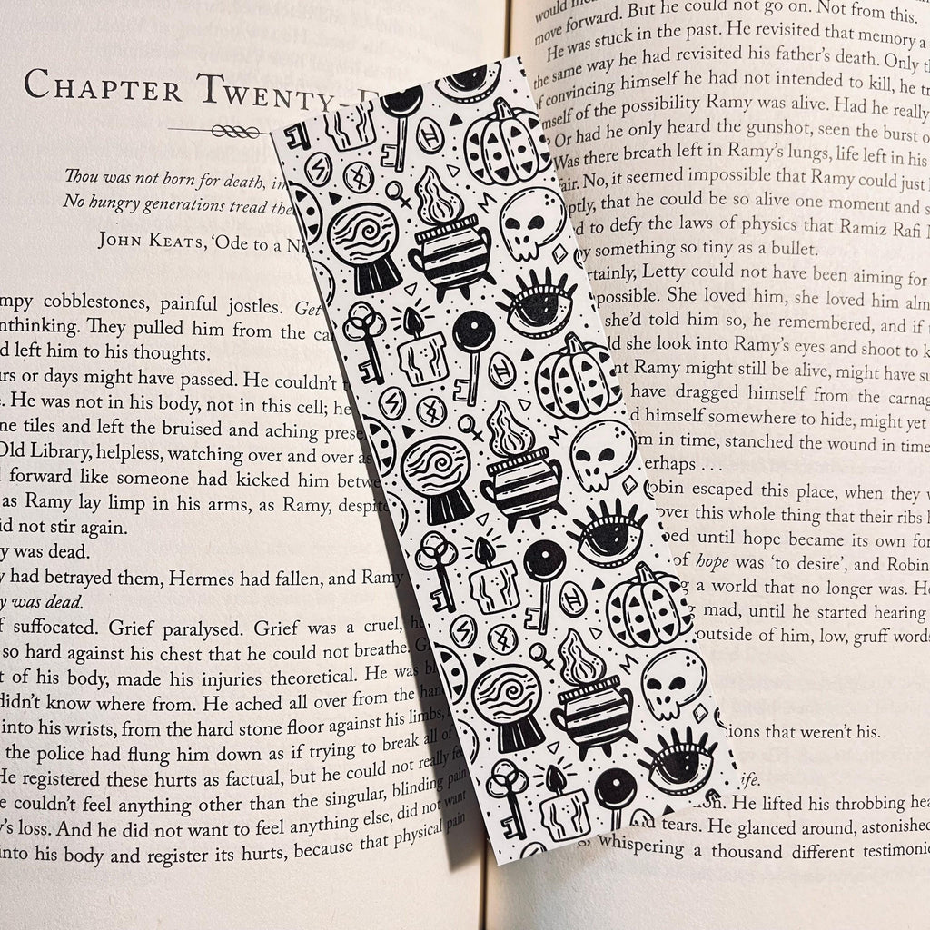 Gothic Halloween Bookmark: Laminated with Tassel, Durable Cardstock bookmark by Magic & Meaning
