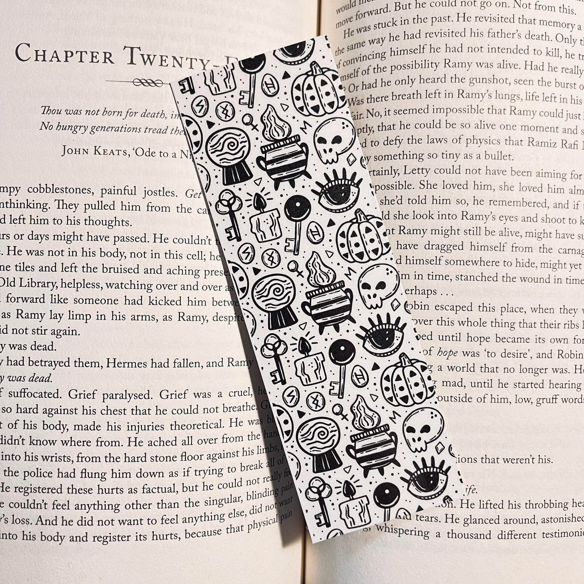 Gothic Halloween Bookmark: Laminated with Tassel, Durable Cardstock bookmark by Magic & Meaning