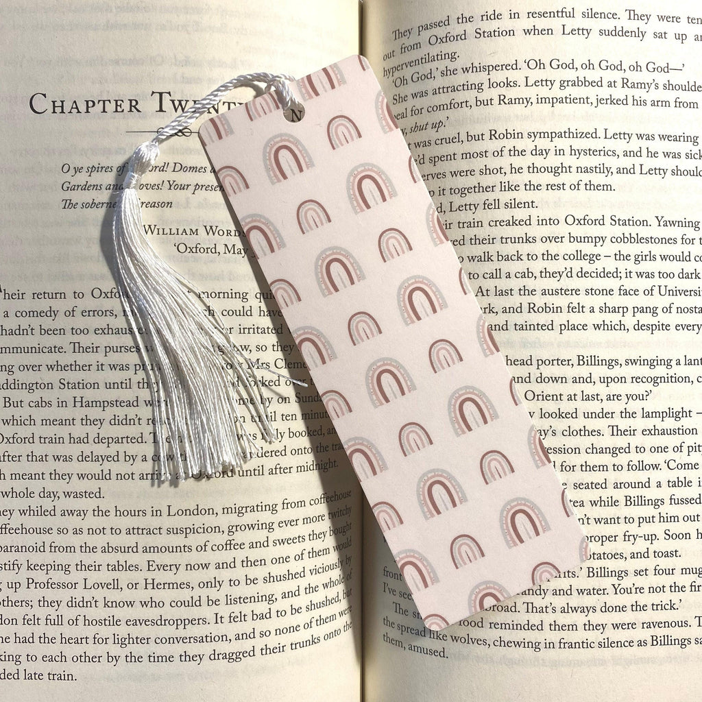 Boho Rainbow Bookmark, Laminated Cardstock (Handmade Book Lover Gift) bookmark by Magic & Meaning