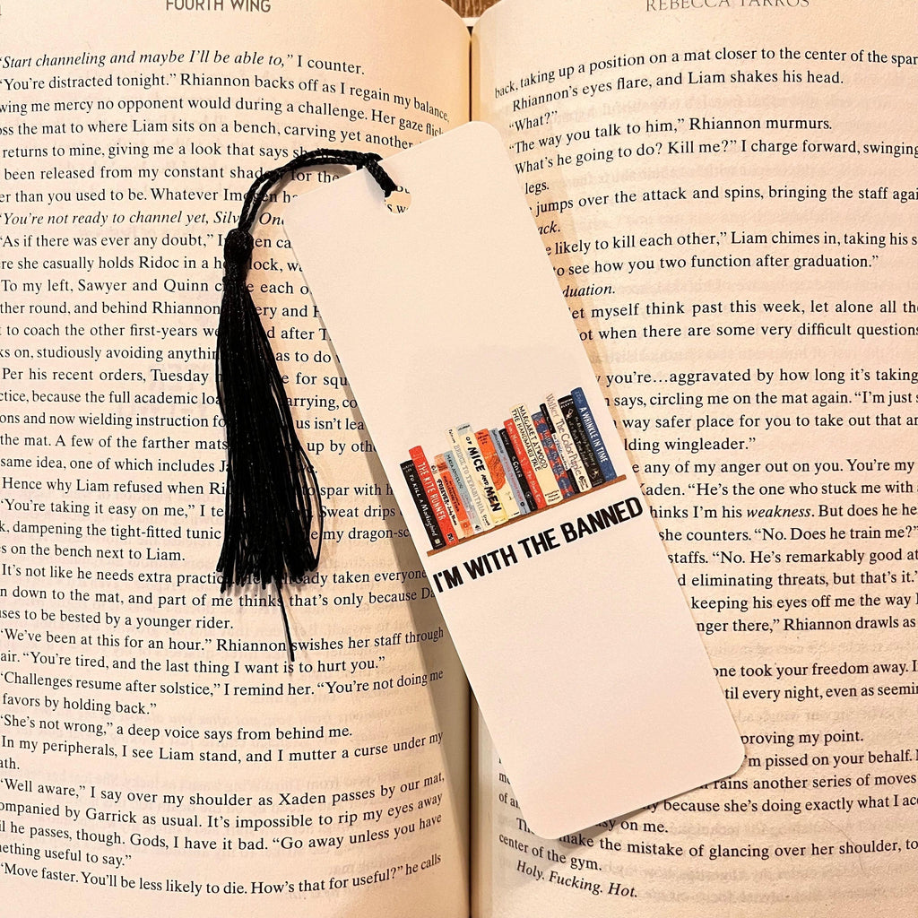 Sarcastic Book Lover Bookmark - I'm With The Banned Design bookmark by Magic & Meaning