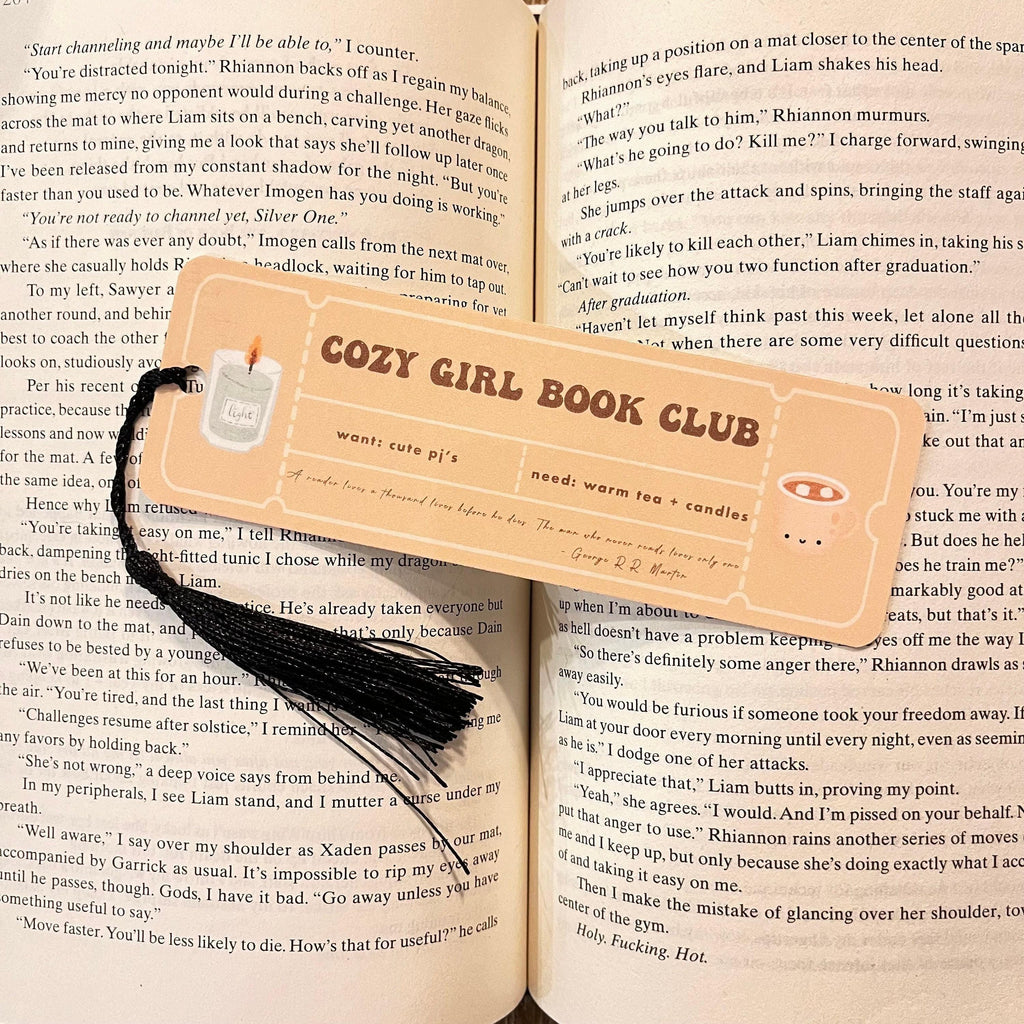 Cozy Girl Book Club Bookmark: Book Lovers Ticket, Funny Literary Gift bookmark by Magic & Meaning