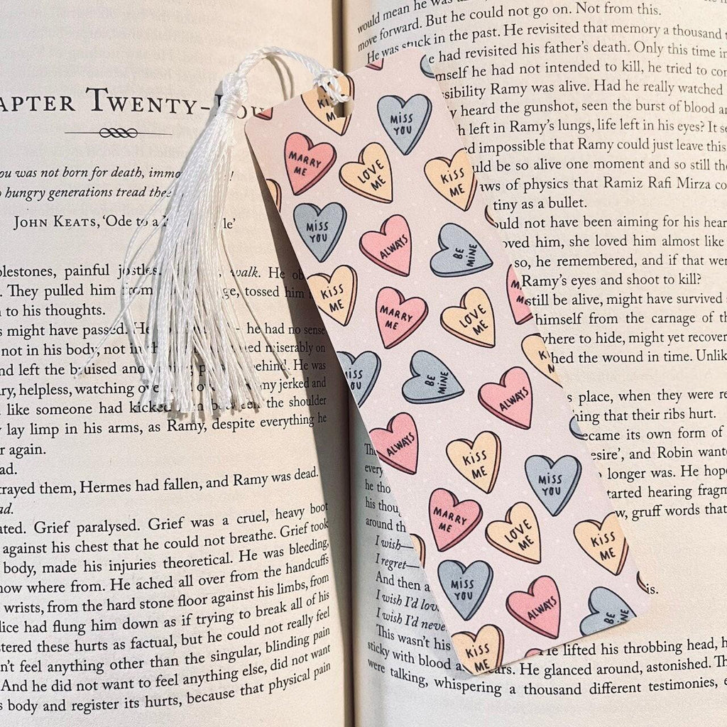 Funny Sarcastic Bookmark, Conversation Hearts, Cute Valentine’s bookmark by Magic & Meaning