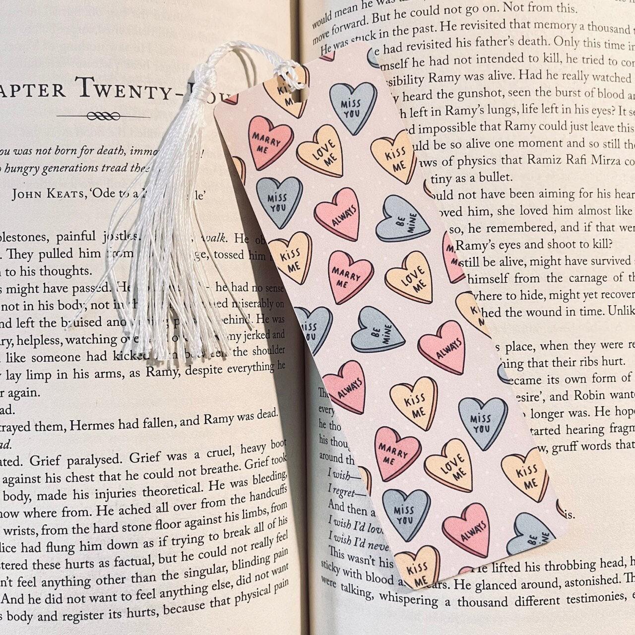 Funny Sarcastic Bookmark, Conversation Hearts, Cute Valentine’s bookmark by Magic & Meaning