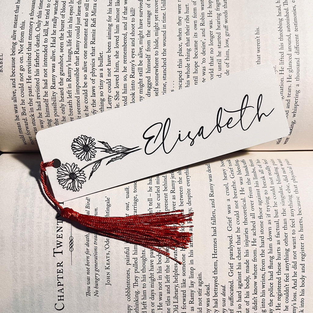 Personalized Bookmark: Birth Flower Design for Book Lovers (Handmade) bookmark by Magic & Meaning