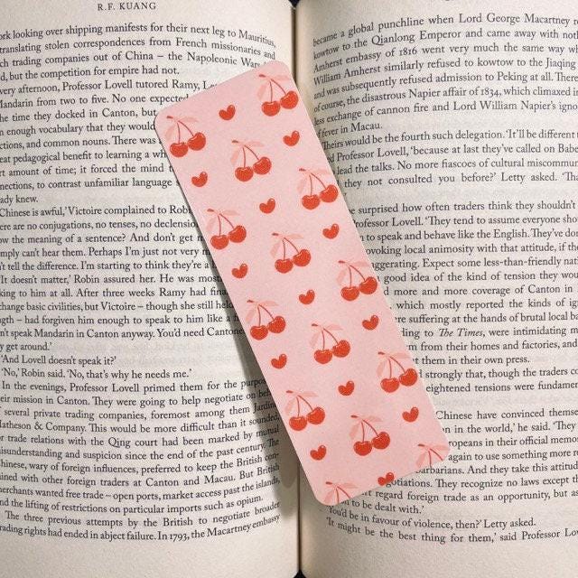 Cherry Bookmark with Pink Bow: Cute bookmark by Magic & Meaning