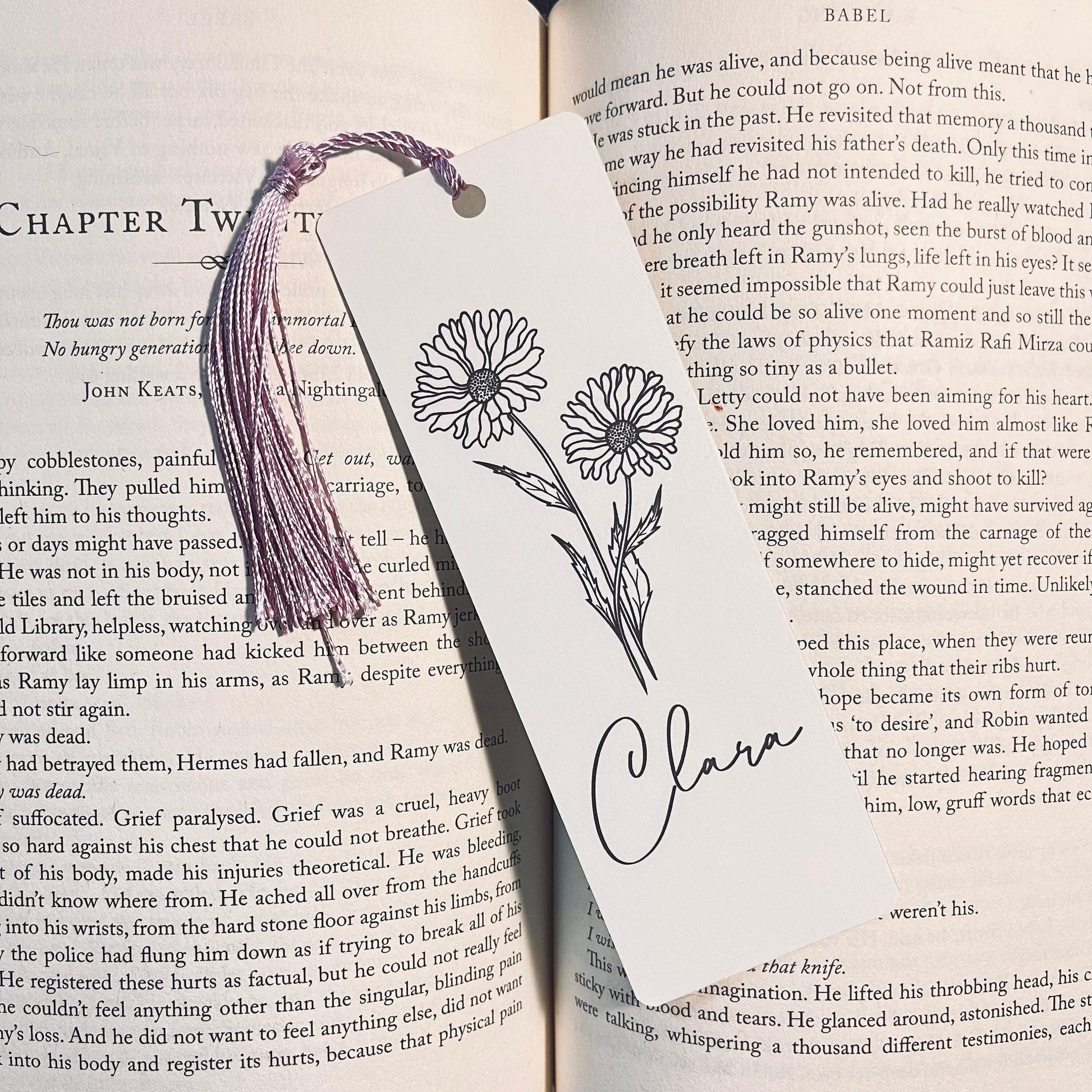 Floral Bookmark: Birth Month Flower Design (Personalized Book Lover Gift) bookmark by Magic & Meaning
