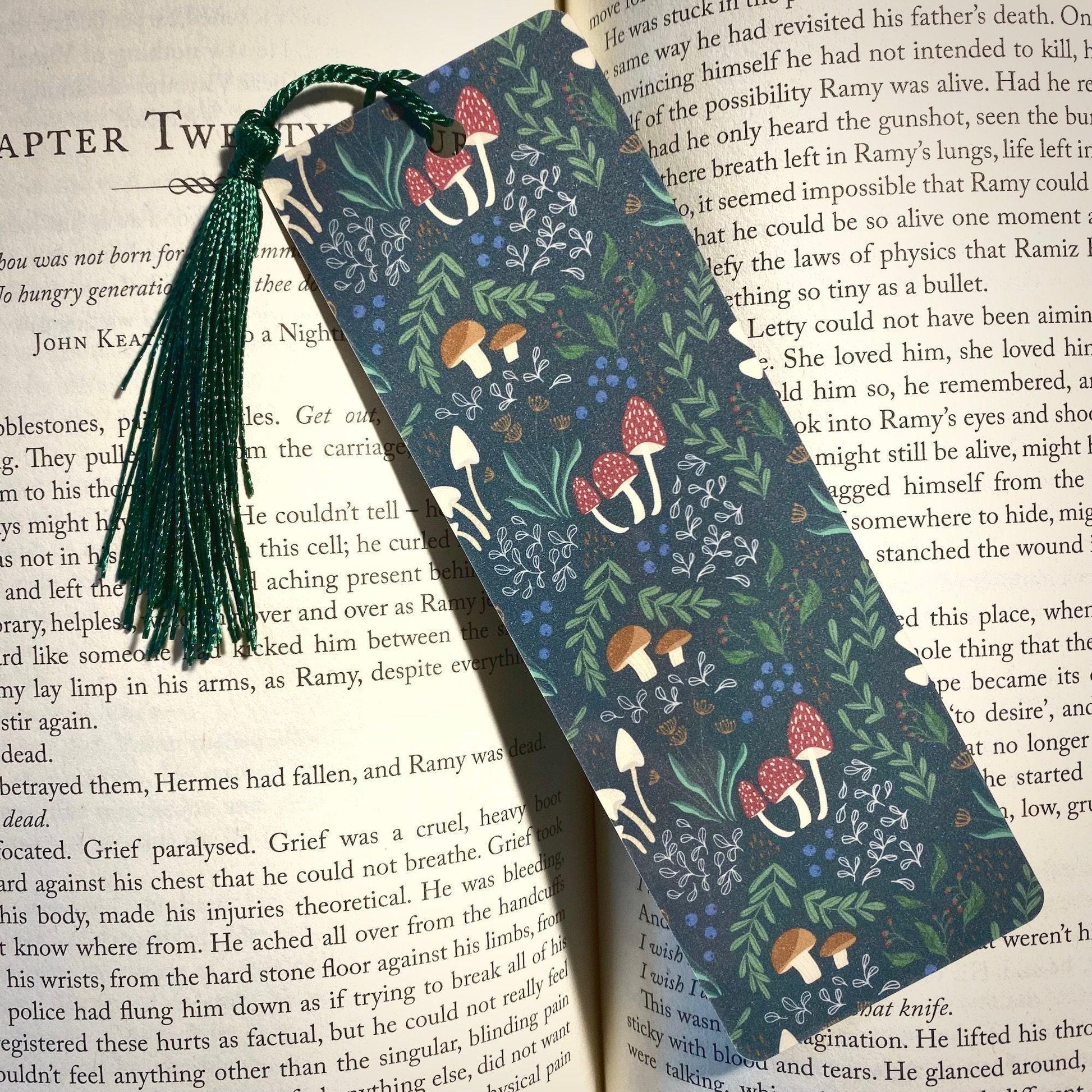 Mushroom Forest Bookmark: Laminated, Durable bookmark by Magic & Meaning