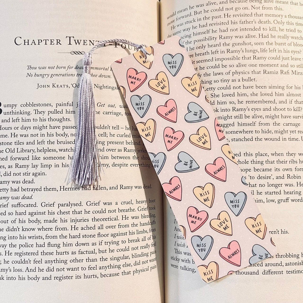 Funny Sarcastic Bookmark, Conversation Hearts, Cute Valentine’s bookmark by Magic & Meaning
