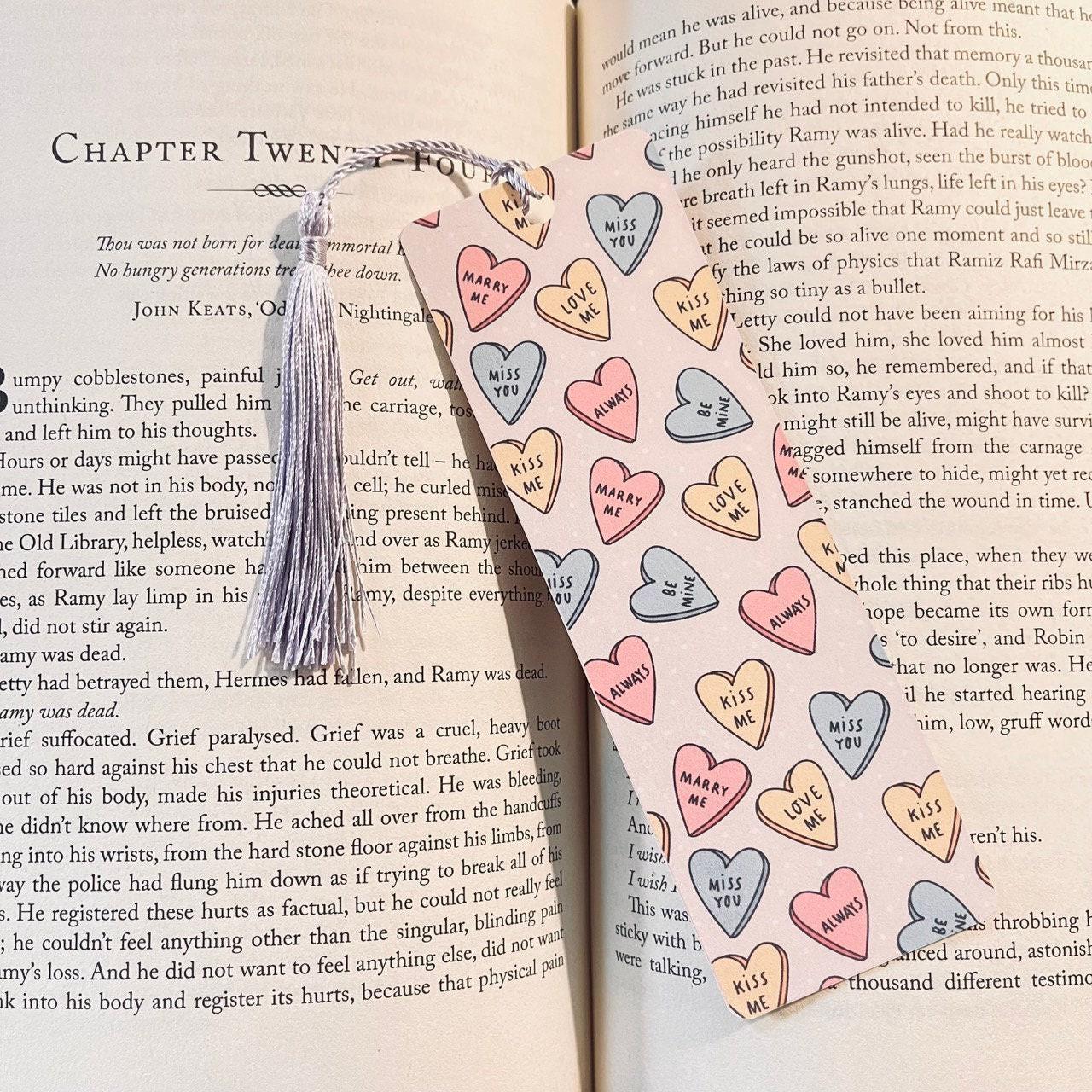 Funny Sarcastic Bookmark, Conversation Hearts, Cute Valentine’s bookmark by Magic & Meaning