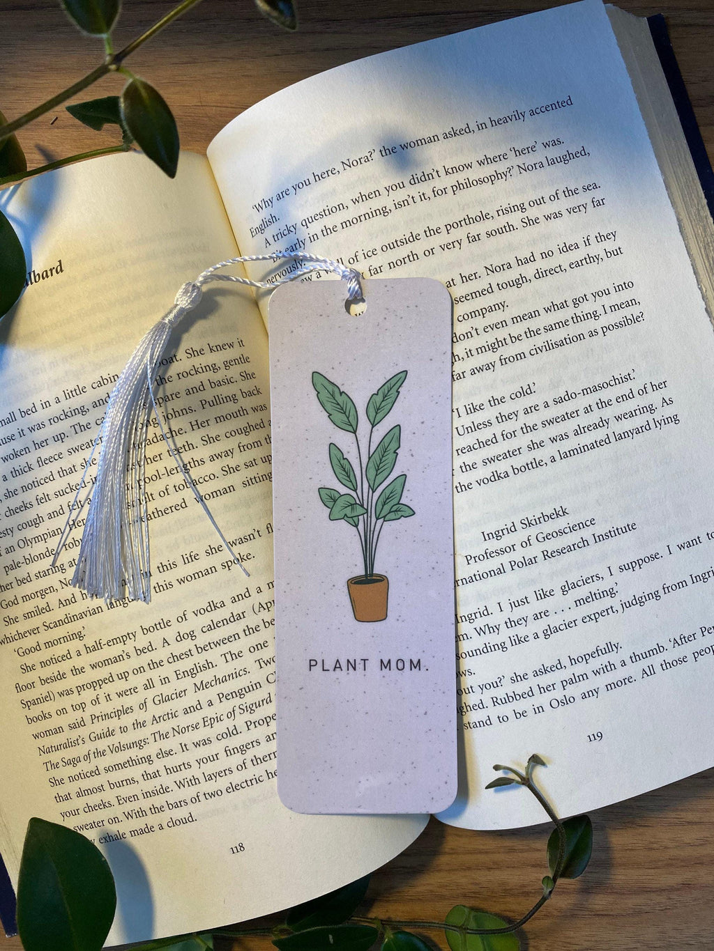 Plant Mom Bookmark, Laminated Houseplant Art (Durable Cardstock) bookmark by Magic & Meaning