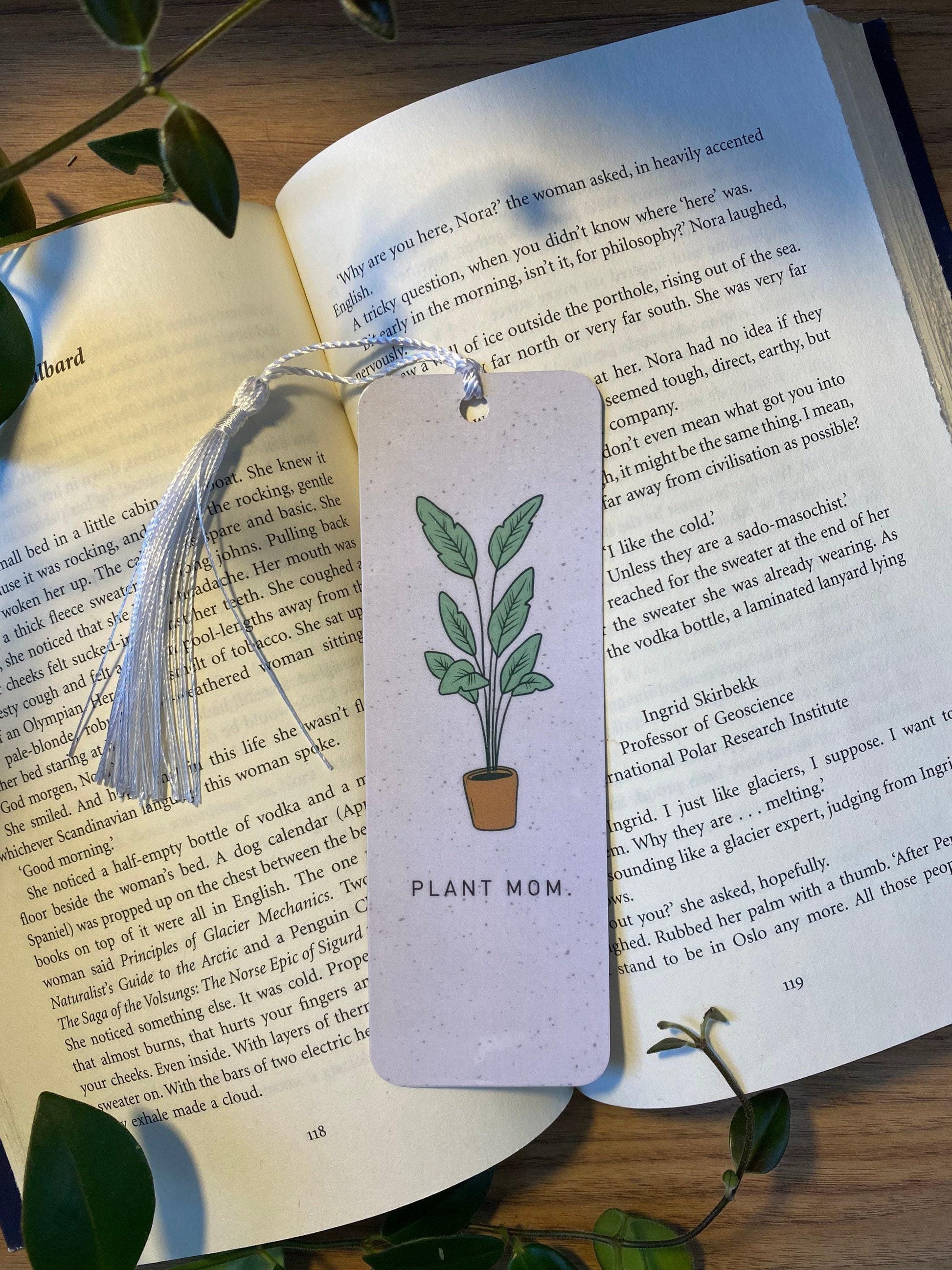 Plant Mom Bookmark, Laminated Houseplant Art (Durable Cardstock) bookmark by Magic & Meaning