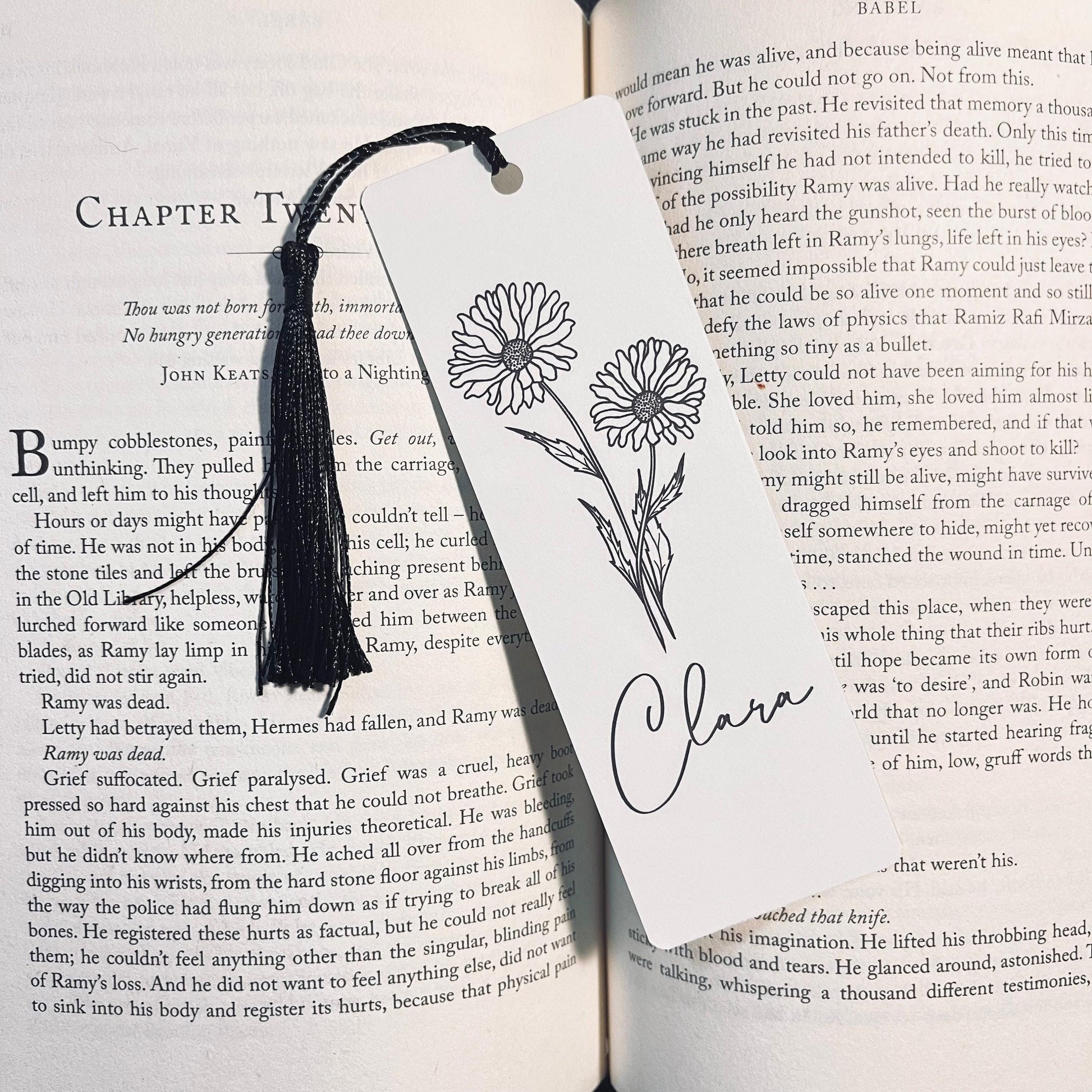 Floral Bookmark: Birth Month Flower Design (Personalized Book Lover Gift) bookmark by Magic & Meaning