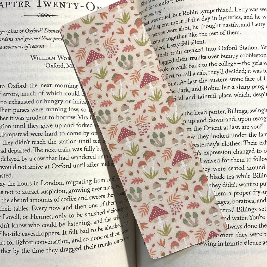 Mushroom Forest Bookmark: Laminated Book Lover Gift with Tassel bookmark by Magic & Meaning