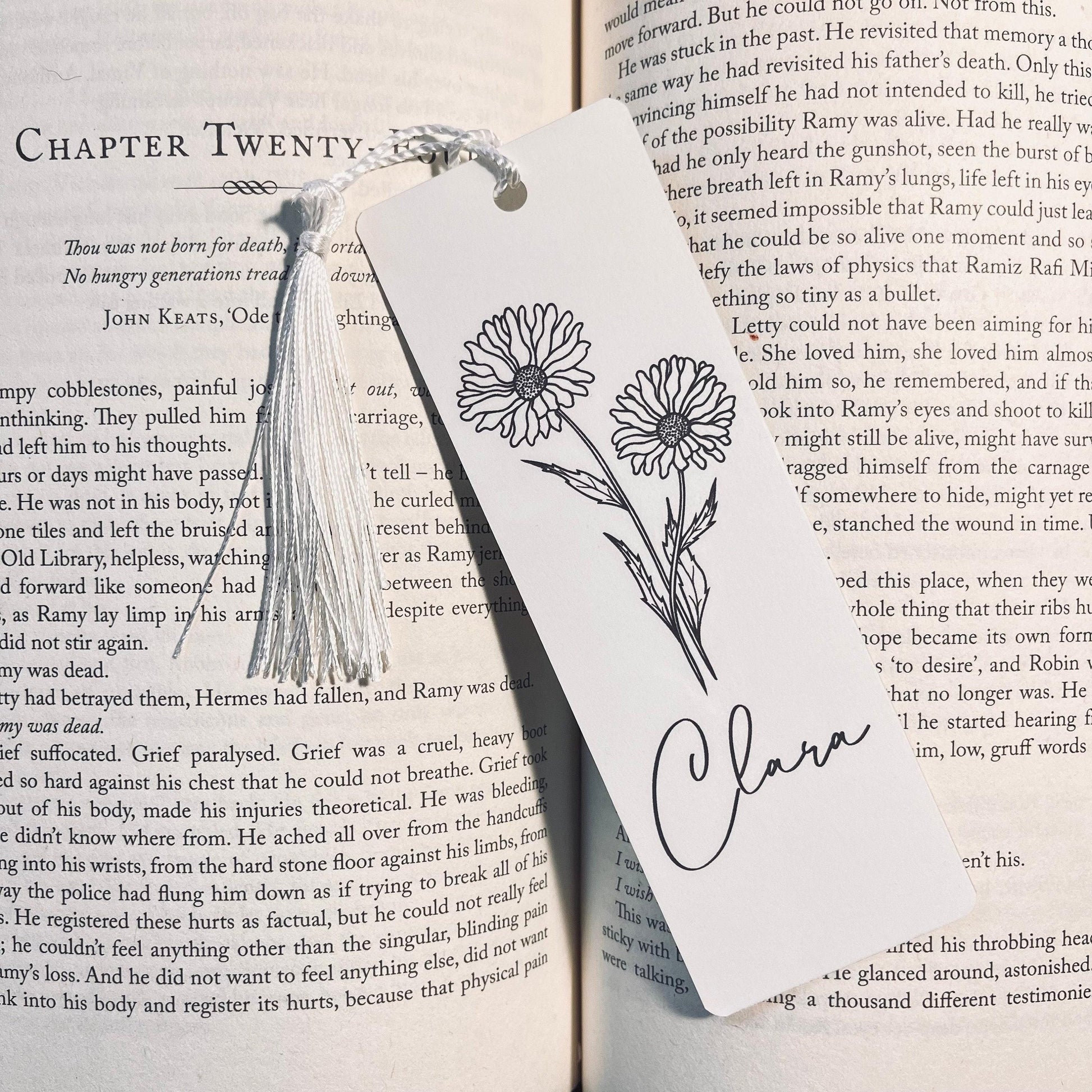 Floral Bookmark: Birth Month Flower Design (Personalized Book Lover Gift) bookmark by Magic & Meaning