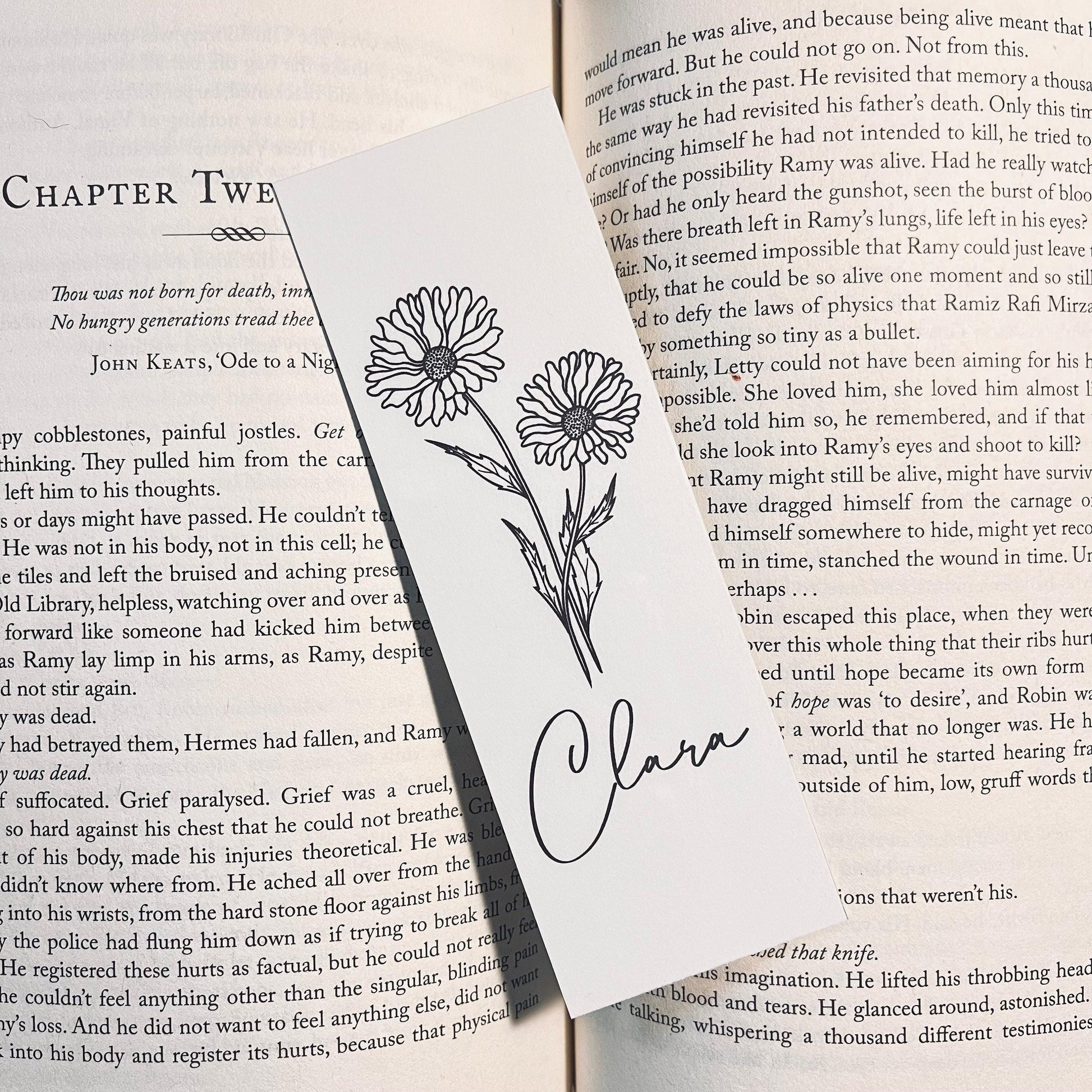 Floral Bookmark: Birth Month Flower Design (Personalized Book Lover Gift) bookmark by Magic & Meaning