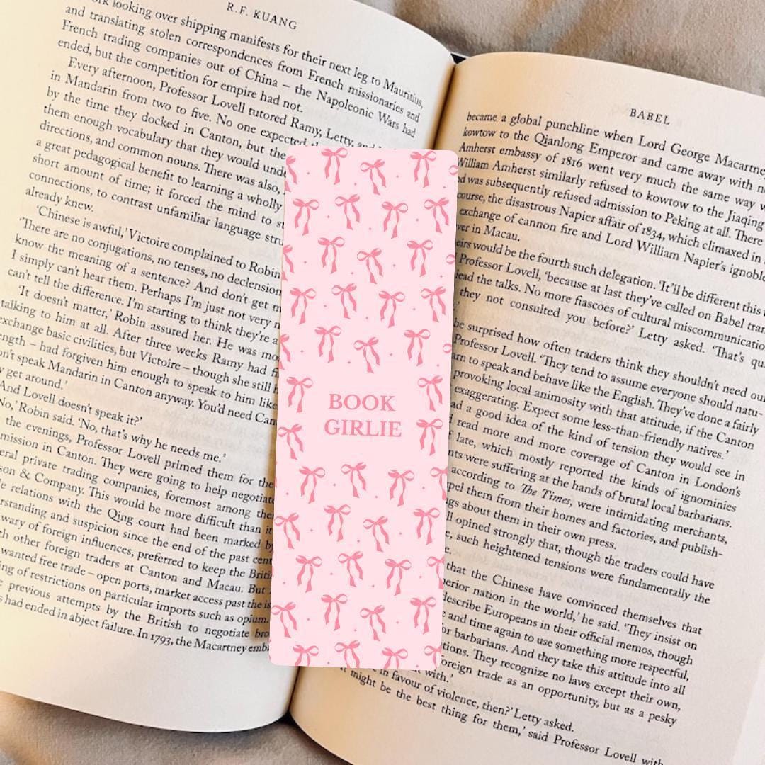 Bow Bookmark: Girly Ribbon Style - Laminated and Durable bookmark by Magic & Meaning