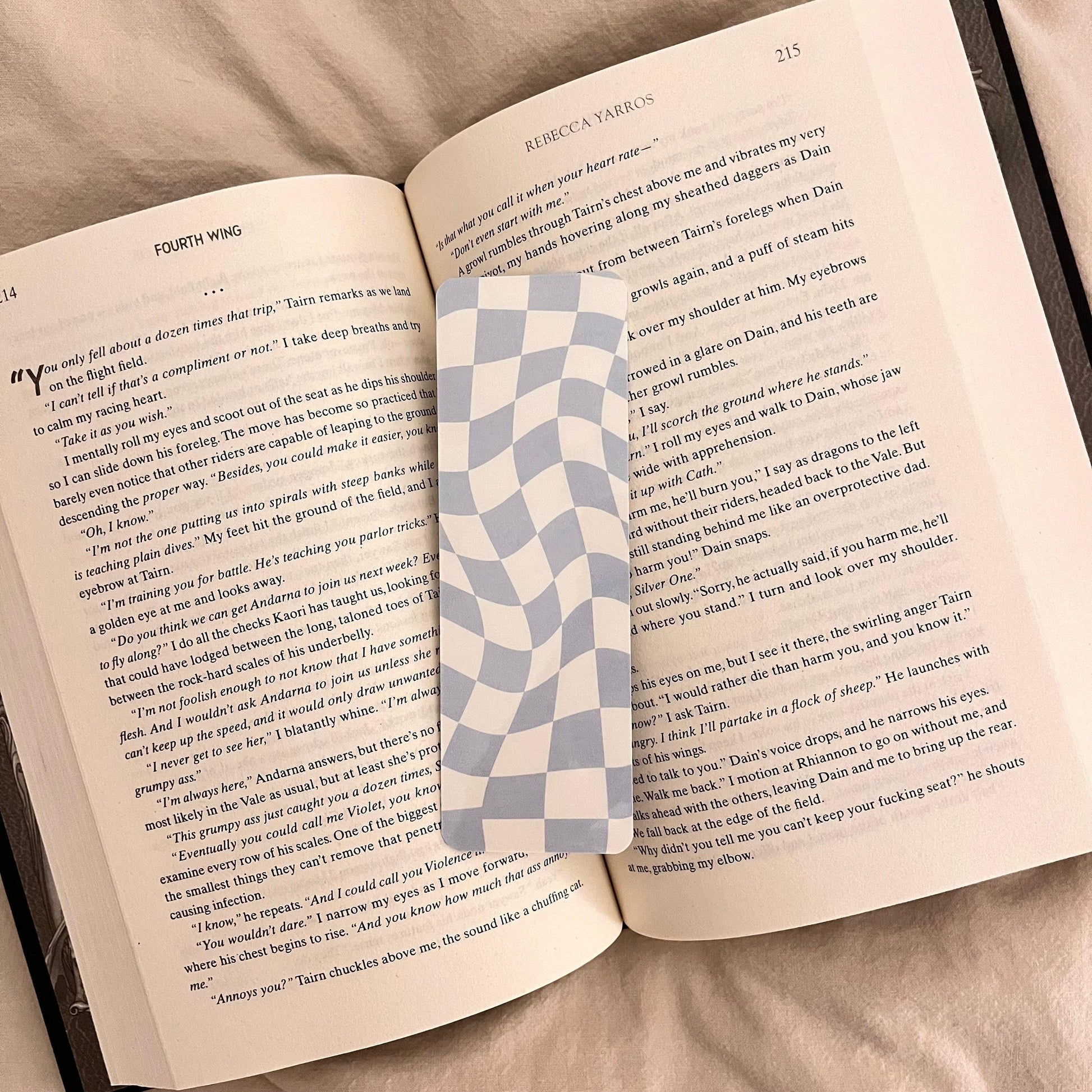 Book Lover Gift Bookmark, Blue Checkered Wavy (Handmade) bookmark by Magic & Meaning