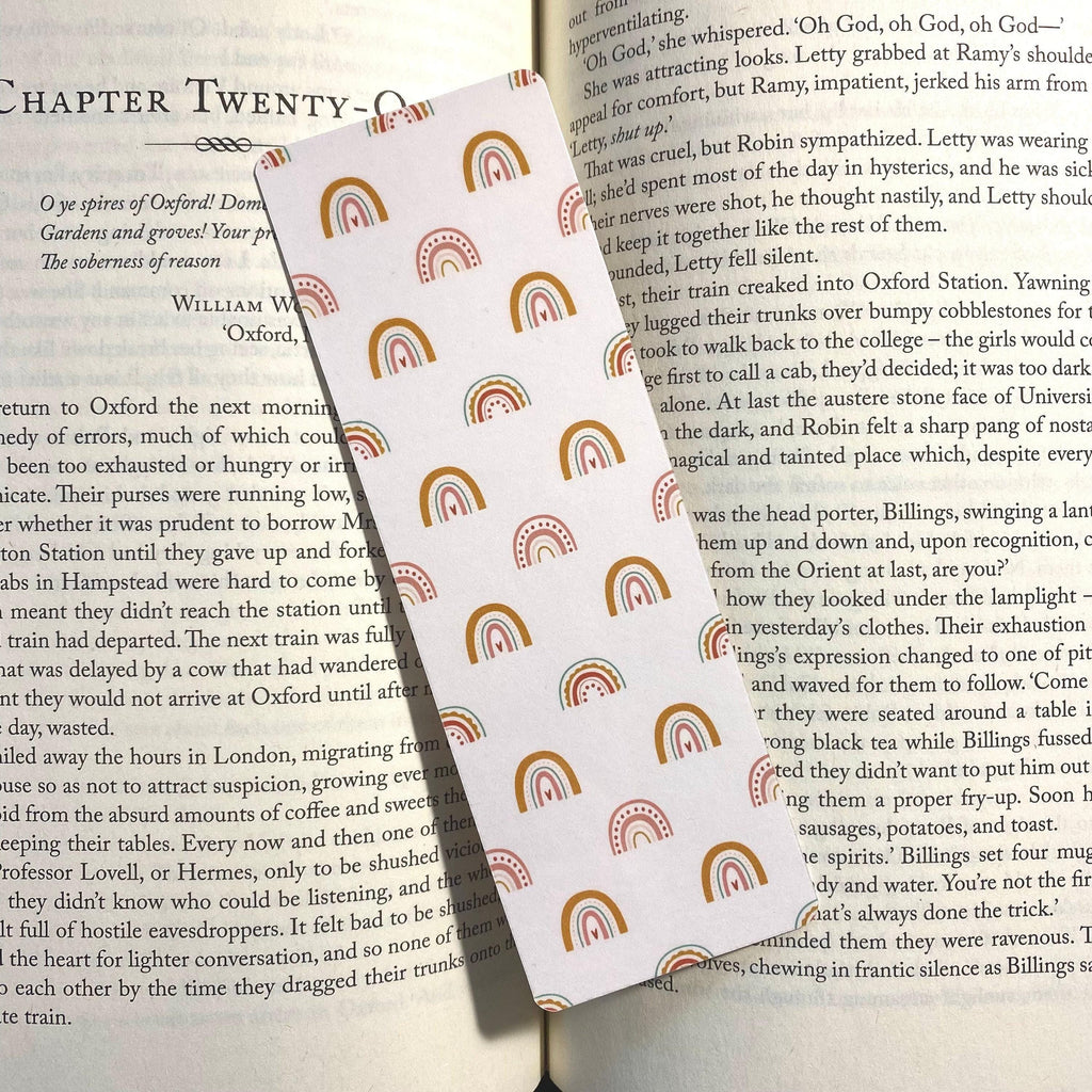 Boho Rainbow Bookmark - Laminated with Bright Tassel bookmark by Magic & Meaning