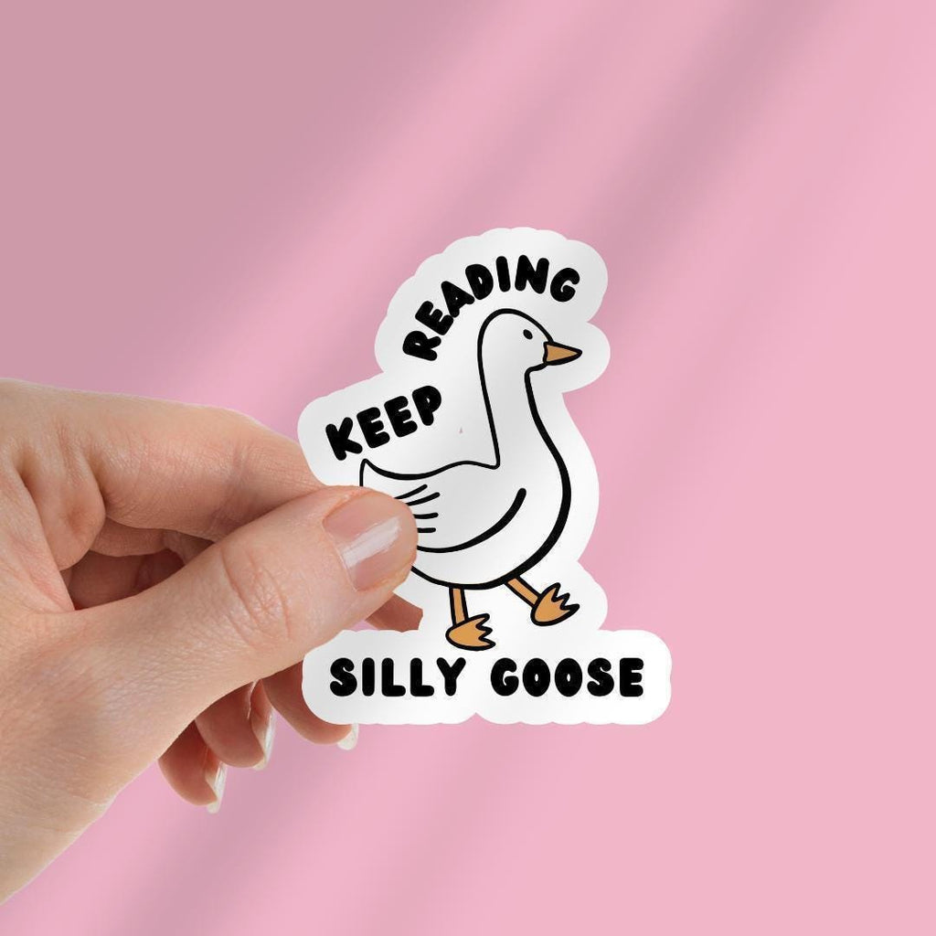 Duck With Knife Kindle Sticker: Book Lover Vinyl Decal sticker by Magic & Meaning