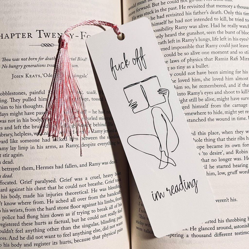 Funny 'F*ck Off I'm Reading' Quote Bookmark bookmark by Magic & Meaning
