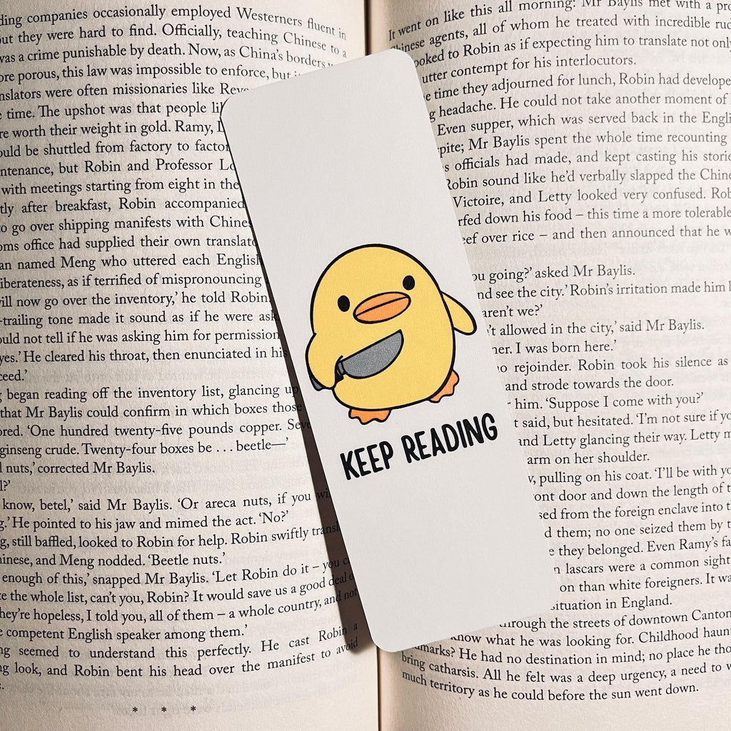 Funny Book Lover Bookmark, Chuck Duck, Sarcastic Quote (Durable Cardstock) bookmark by Magic & Meaning