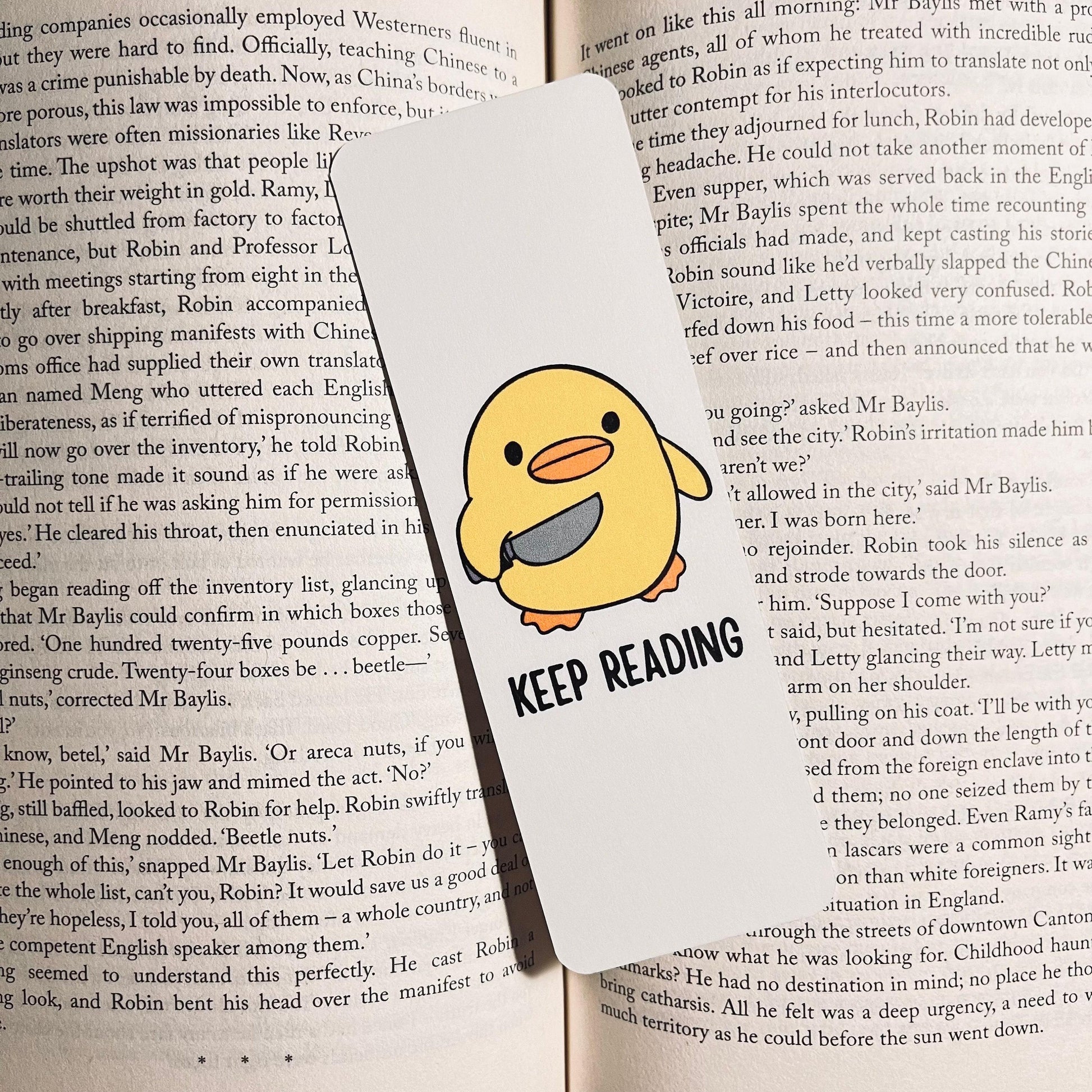 Funny Book Lover Bookmark, Chuck Duck, Sarcastic Quote (Durable Cardstock) bookmark by Magic & Meaning