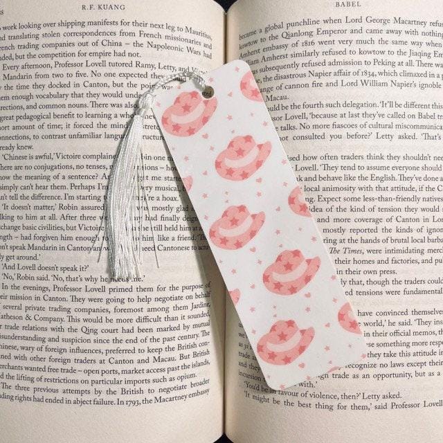 Pink Cowgirl Hat Bookmark, Girly and Sassy (Funny Book Lover Gift) bookmark by Magic & Meaning