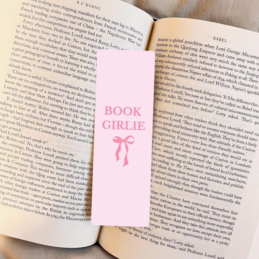Floral Ribbon Bow Bookmark - Cute Girly Style on Laminated Cardstock bookmark by Magic & Meaning
