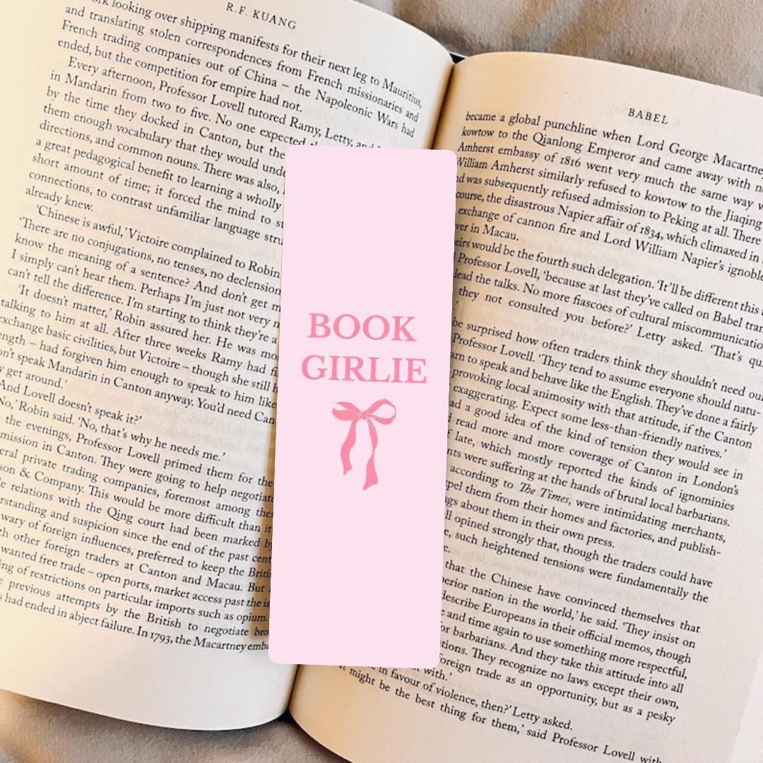 Floral Ribbon Bow Bookmark - Cute Girly Style on Laminated Cardstock bookmark by Magic & Meaning