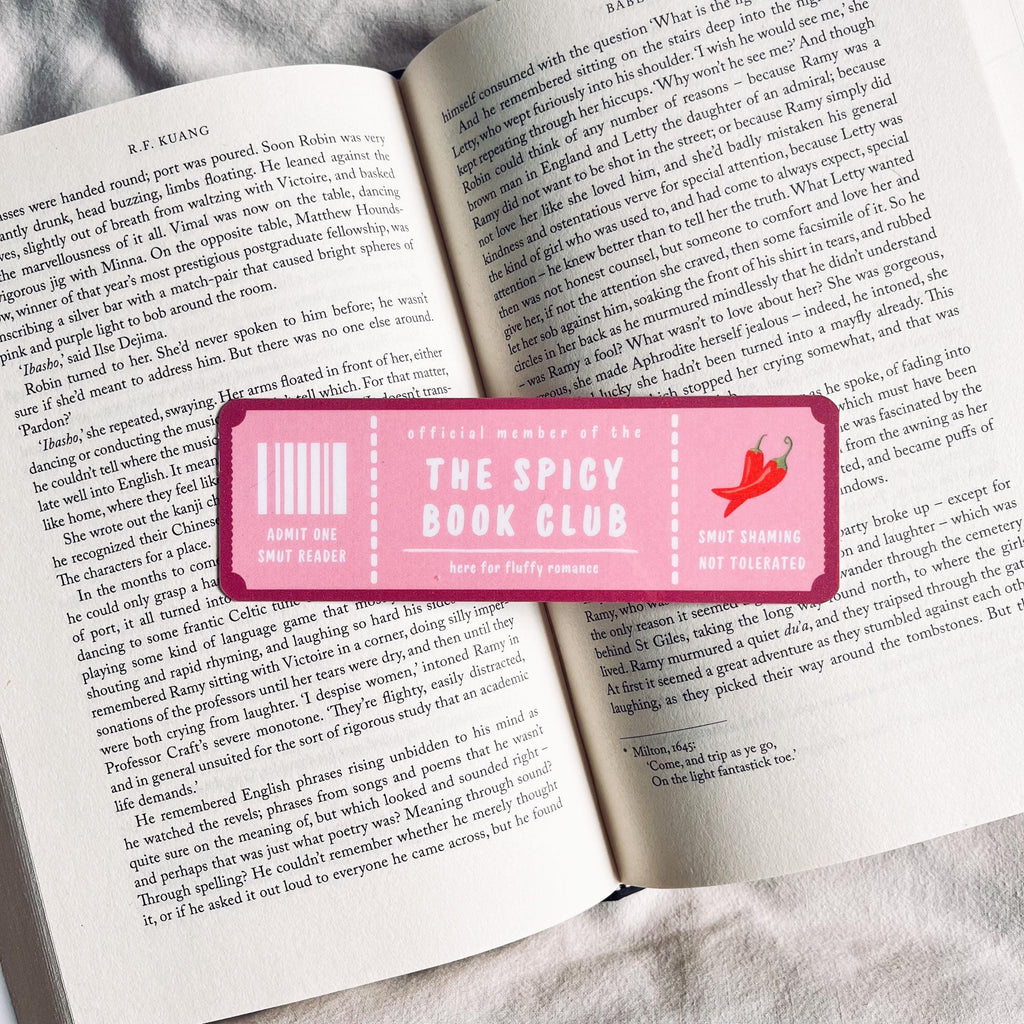 Funny Literary Bookmark: Spicy Book Club Design (Handmade with Tassel) bookmark by Magic & Meaning