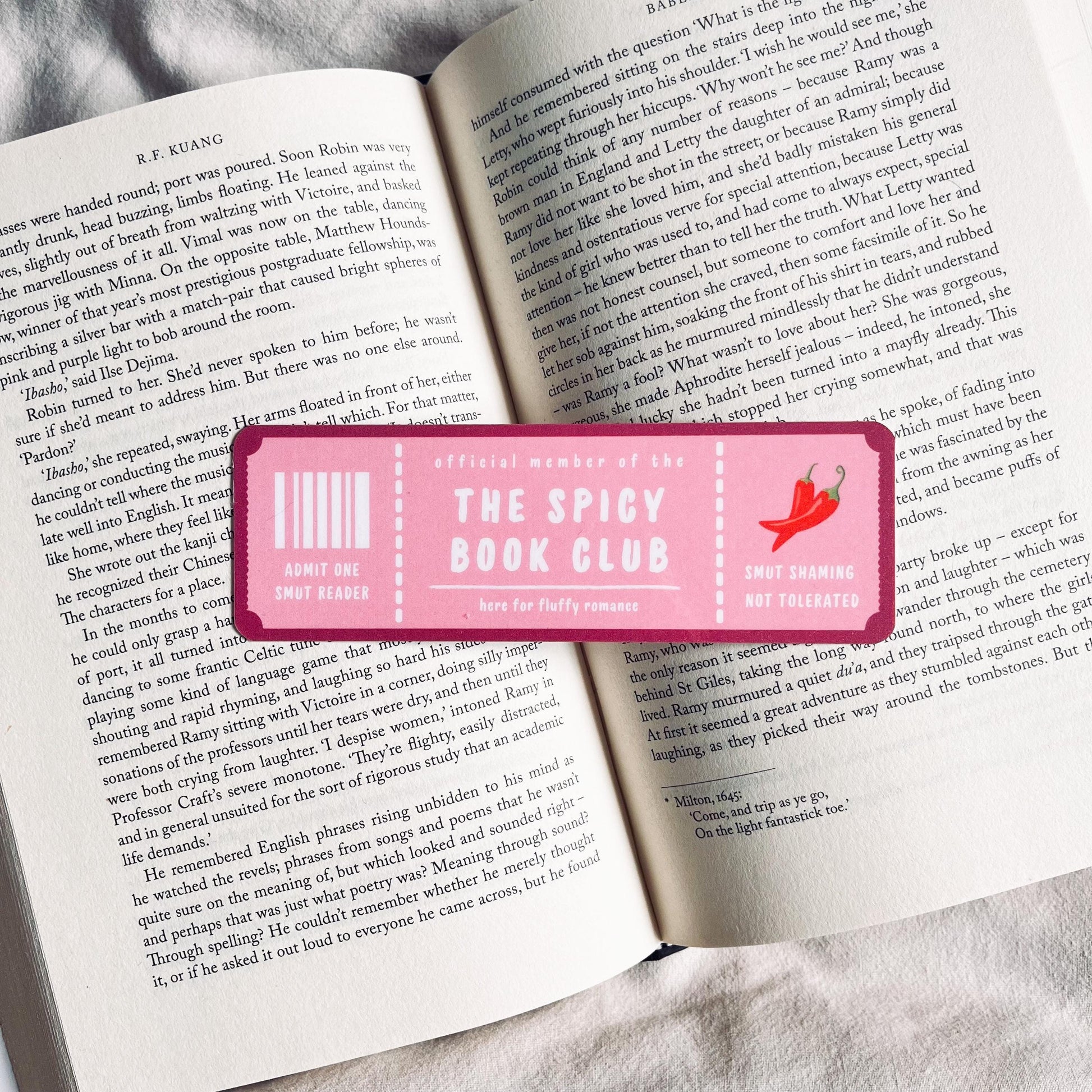 Funny Literary Bookmark: Spicy Book Club Design (Handmade with Tassel) bookmark by Magic & Meaning