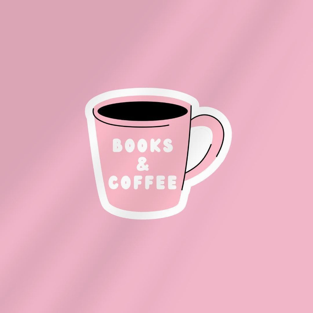 Reading Cat Kindle Sticker: Books & Coffee Vinyl Decal sticker by Magic & Meaning