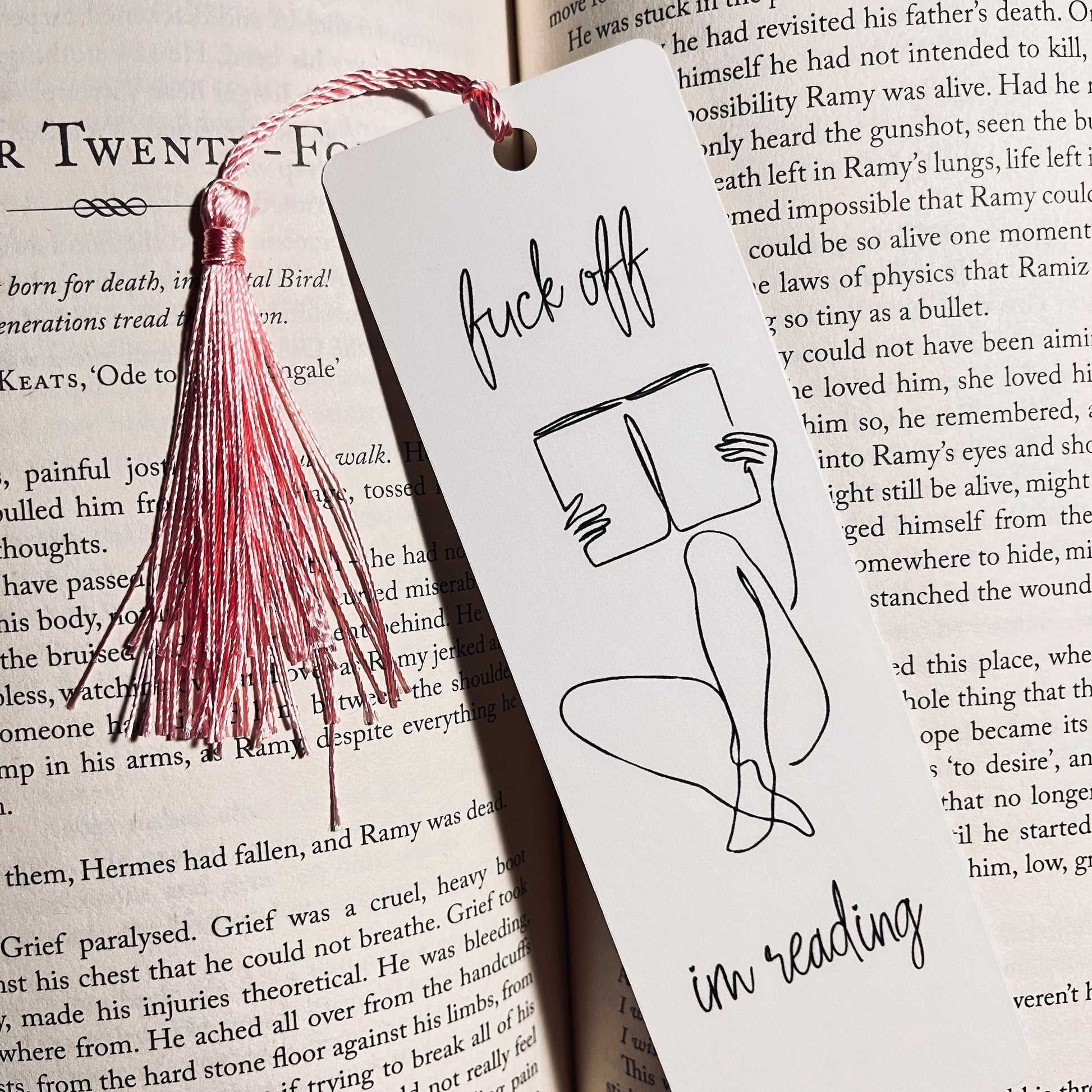 Funny 'F*ck Off I'm Reading' Quote Bookmark bookmark by Magic & Meaning