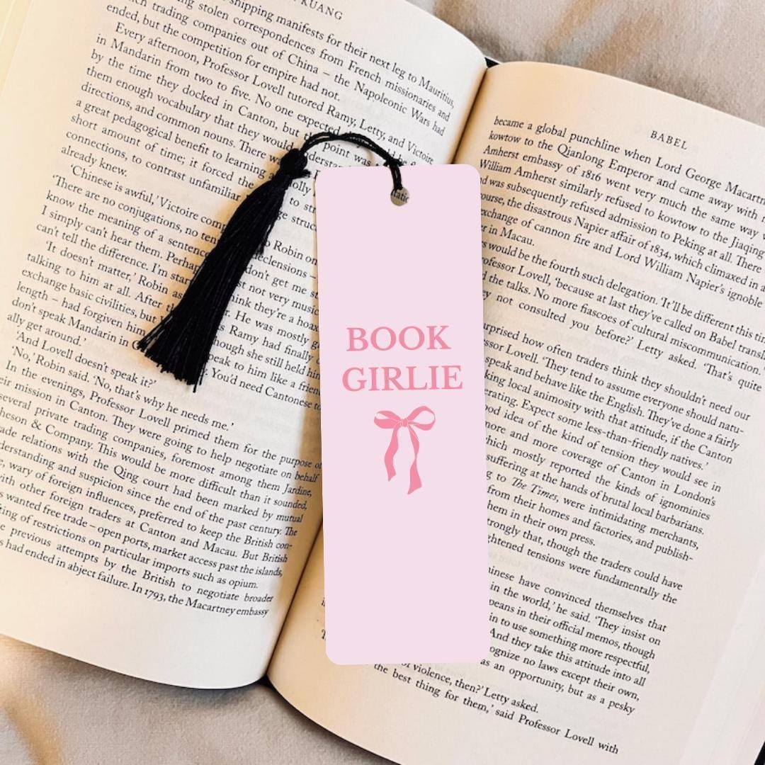 Floral Ribbon Bow Bookmark - Cute Girly Style on Laminated Cardstock bookmark by Magic & Meaning