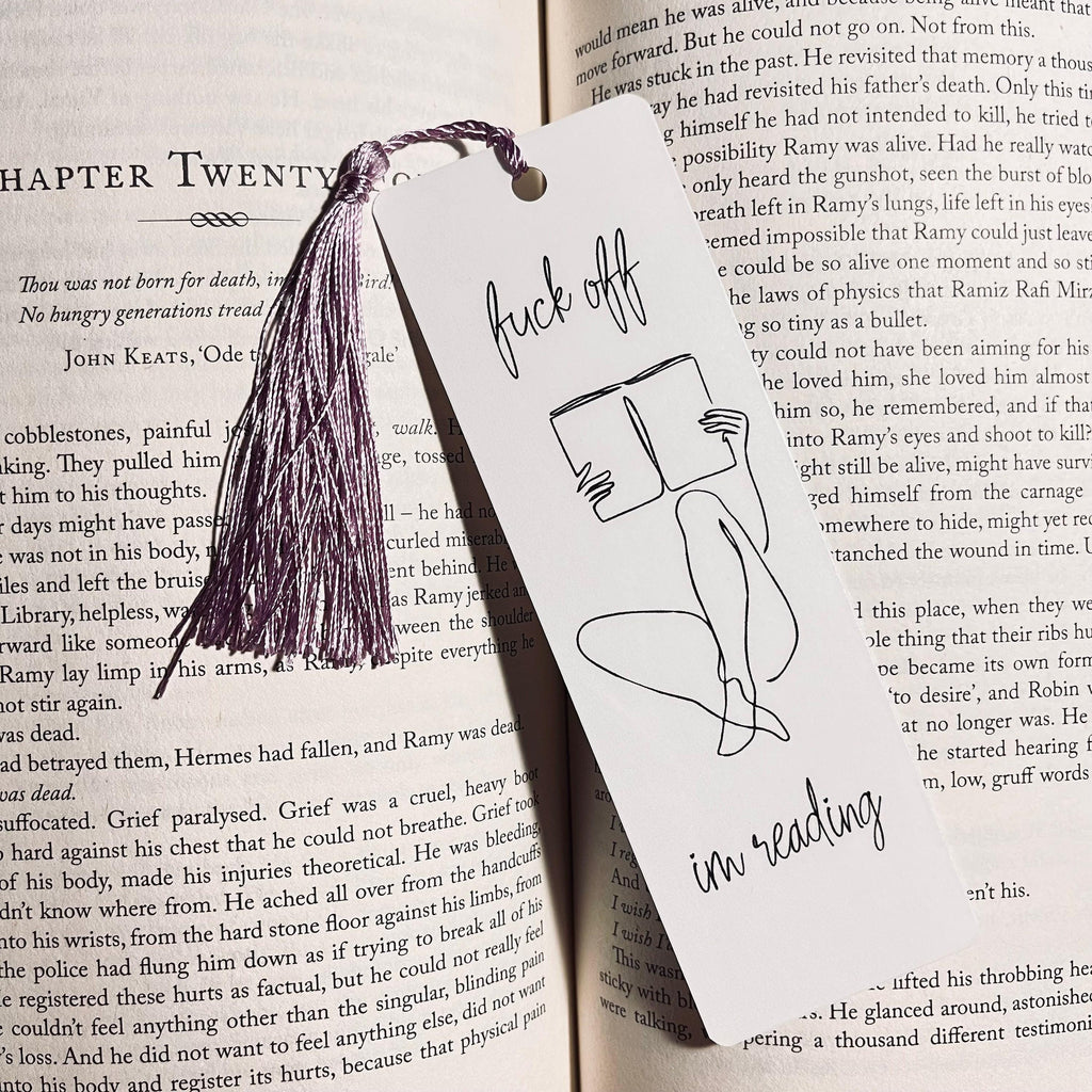 Funny 'F*ck Off I'm Reading' Quote Bookmark bookmark by Magic & Meaning