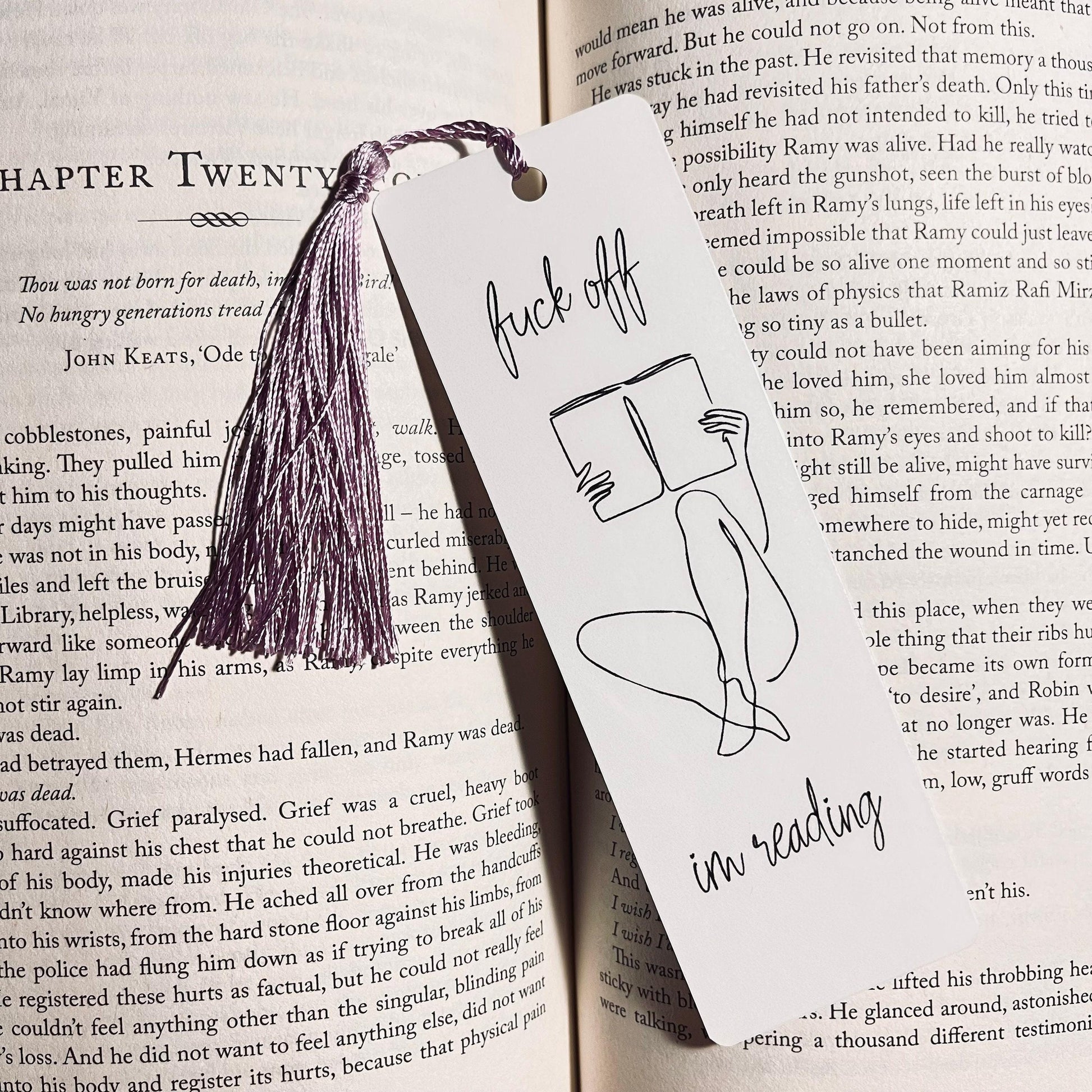 Funny 'F*ck Off I'm Reading' Quote Bookmark bookmark by Magic & Meaning